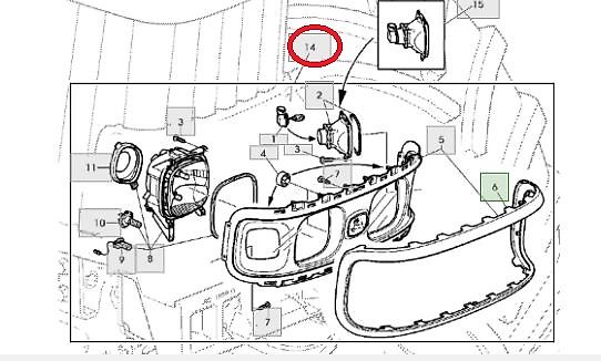 John Deere REFLEKTOR KOMPLETNY AL181532