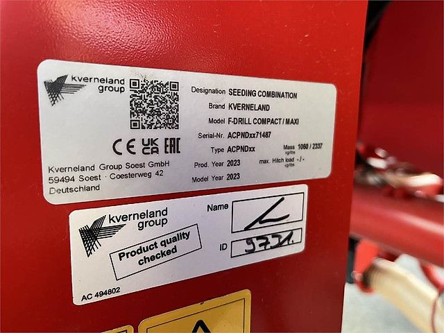 Kverneland F Drill Maxi 2200 Liter