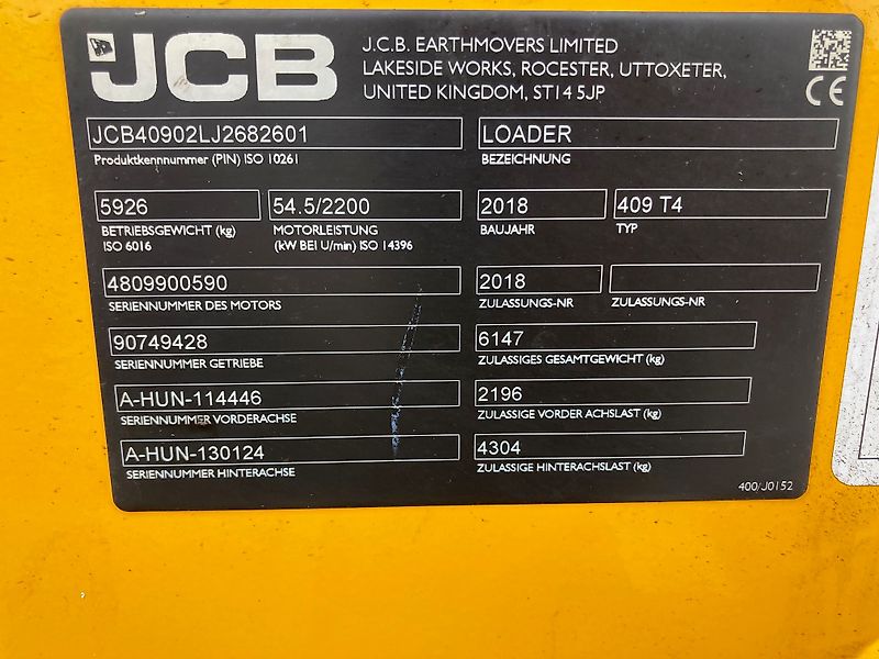 JCB Radlader Typ 409