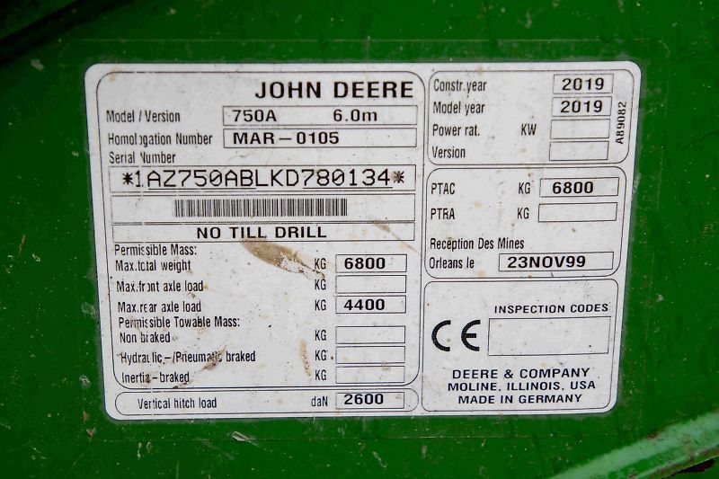 John Deere 750A 6m ProSeries Opener